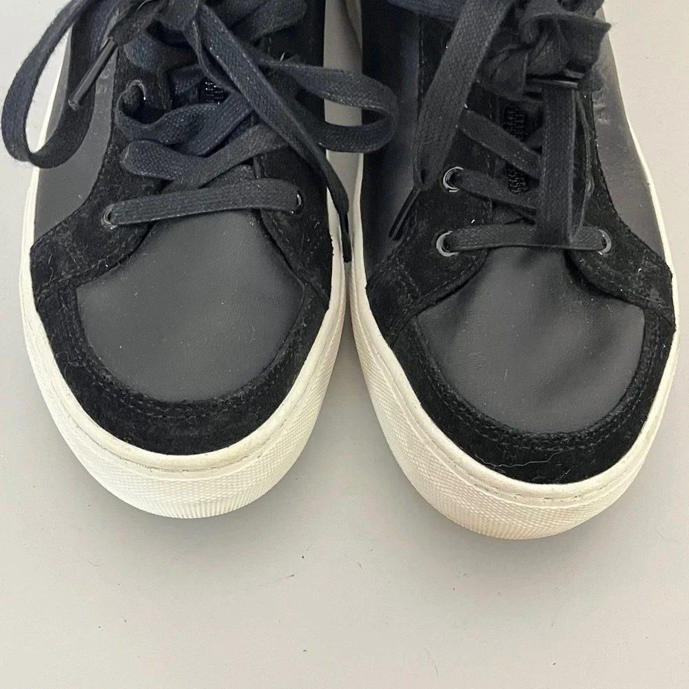 Skechers Street Rise Fit Alba Black Leather high top trainers‎ Women's Size 10